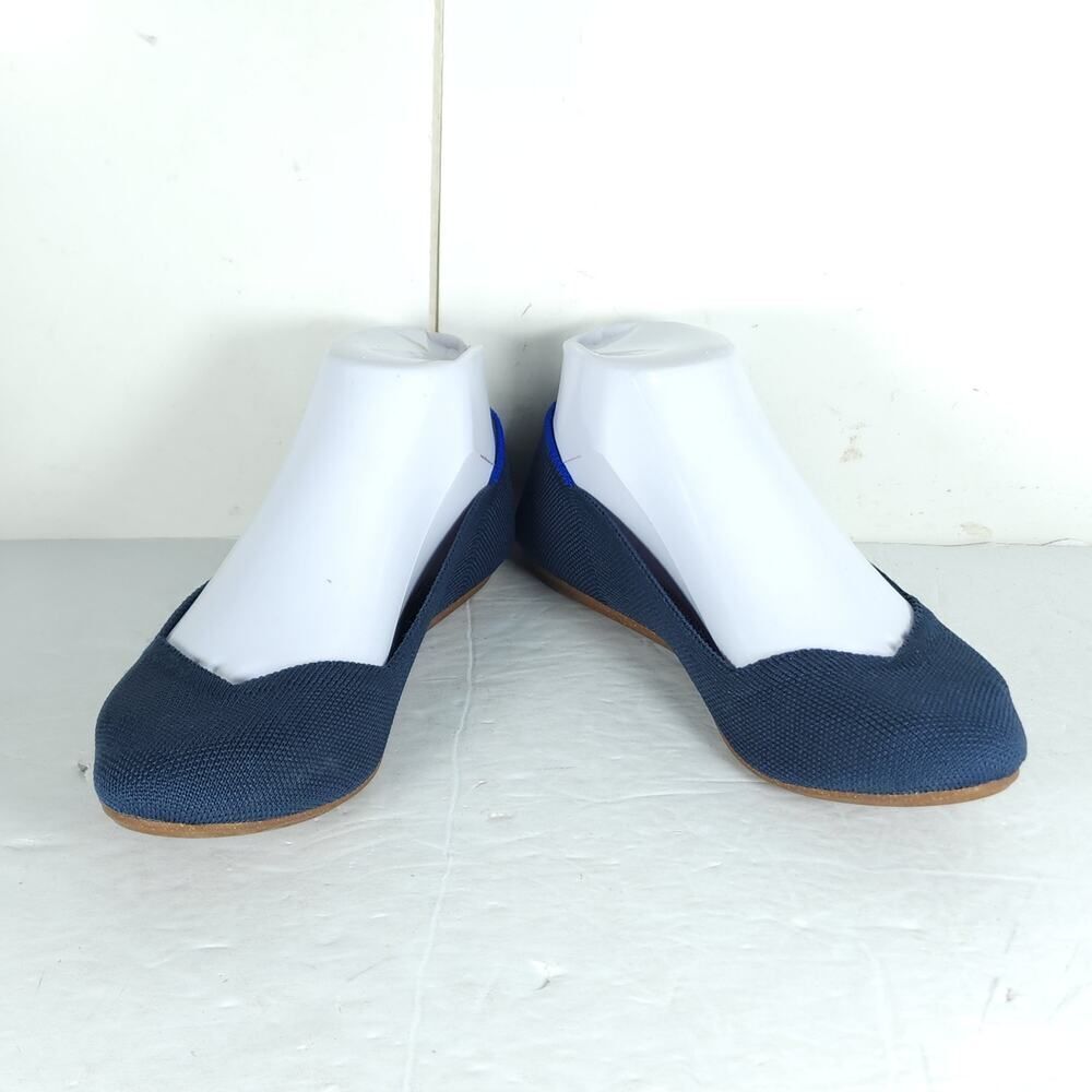 Rothy's Women's The Flat Round Toe US6 Navy Blue Textile Slip On Ballet Flats - Picture 6 of 16